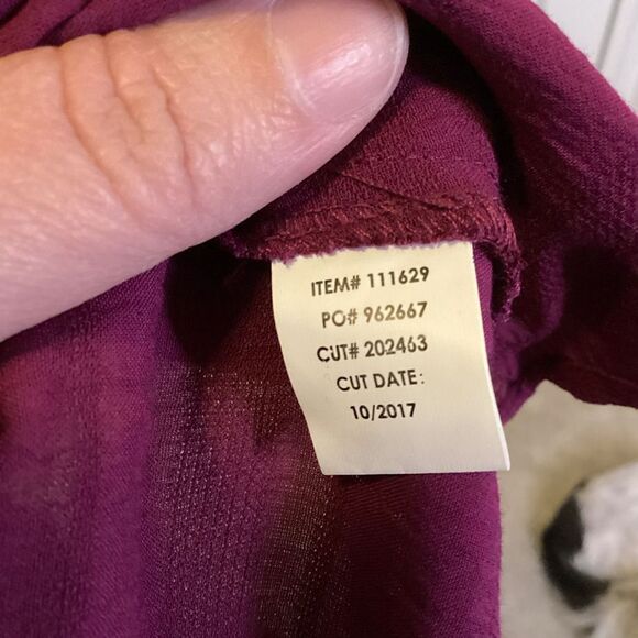 Ladies Torrid Textured Woven Tie Waist‎ Blouse purple Large (Torrid 0) - Picture 5 of 5